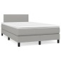 vidaXL Boxspringbett mit Matratze & LED Hellgrau 120x190 cm Stoff vidaXL Boxspringbett mit Matratze & LED Hellgrau 120x190 cm Stoff