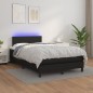 vidaXL Boxspringbett mit Matratze & LED Schwarz 120x190 cm Kunstleder vidaXL Boxspringbett mit Matratze & LED Schwarz 120x190 cm Kunstleder