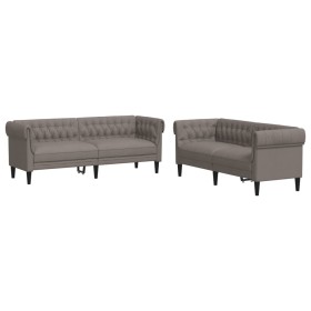vidaXL 2-tlg. Sofagarnitur Taupe Stoff