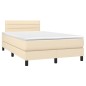 vidaXL Boxspringbett mit Matratze & LED Creme 120x190 cm Stoff vidaXL Boxspringbett mit Matratze & LED Creme 120x190 cm Stoff