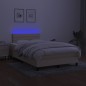 vidaXL Boxspringbett mit Matratze & LED Creme 120x190 cm Stoff vidaXL Boxspringbett mit Matratze & LED Creme 120x190 cm Stoff