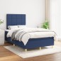 vidaXL Boxspringbett mit Matratze Blau 120x190 cm Stoff vidaXL Boxspringbett mit Matratze Blau 120x190 cm Stoff