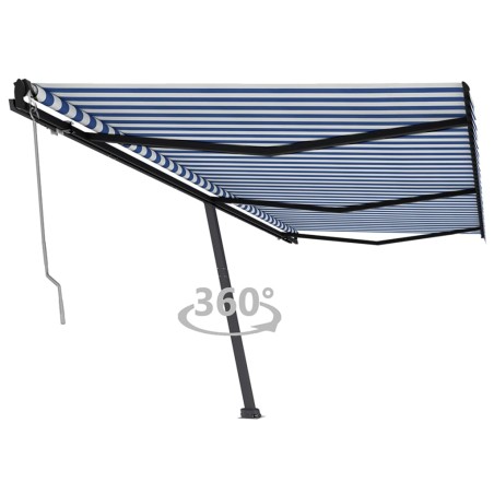 Standmarkise Automatisch 600x350 cm Blau/Weiß