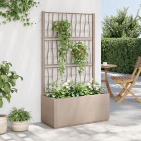 vidaXL Pflanzkübel mit Rankgitter Hellbraun 80x36x140 cm PP