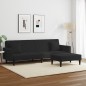 vidaXL 2-tlg. Sofagarnitur mit Kissen Schwarz Samt vidaXL 2-tlg. Sofagarnitur mit Kissen Schwarz Samt