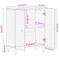vidaXL Beistellschrank 60x33x75 cm Massivholz Mango vidaXL Beistellschrank 60x33x75 cm Massivholz Mango