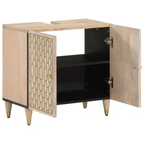 vidaXL Waschbeckenunterschrank 62x33x58 cm Massivholz Mango