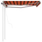 Gelenkarmmarkise Automatisch mit Pfosten 3,5x2,5 m Orange Braun Gelenkarmmarkise Automatisch mit Pfosten 3,5x2,5 m Orange Braun