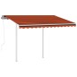 Gelenkarmmarkise Automatisch mit Pfosten 3,5x2,5 m Orange Braun Gelenkarmmarkise Automatisch mit Pfosten 3,5x2,5 m Orange Braun