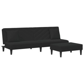 vidaXL 2-tlg. Sofagarnitur mit Kissen Schwarz Samt