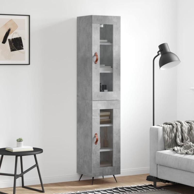 Highboard Betongrau 34,5x34x180 cm Holzwerkstoff Highboard Betongrau 34,5x34x180 cm Holzwerkstoff