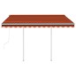 Gelenkarmmarkise Automatisch mit Pfosten 3,5x2,5 m Orange Braun Gelenkarmmarkise Automatisch mit Pfosten 3,5x2,5 m Orange Braun