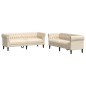 vidaXL 2-tlg. Sofagarnitur Creme Stoff vidaXL 2-tlg. Sofagarnitur Creme Stoff
