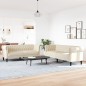 vidaXL 2-tlg. Sofagarnitur Creme Stoff vidaXL 2-tlg. Sofagarnitur Creme Stoff