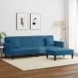 vidaXL 2-tlg. Sofagarnitur mit Kissen Blau Samt vidaXL 2-tlg. Sofagarnitur mit Kissen Blau Samt