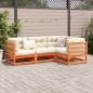 vidaXL 4-tlg. Garten-Sofagarnitur Wachsbraun Massivholz Kiefer vidaXL 4-tlg. Garten-Sofagarnitur Wachsbraun Massivholz Kiefer
