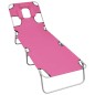 vidaXL Klappbare Sonnenliege mit Kopfkissen Stahl Magento Rosa vidaXL Klappbare Sonnenliege mit Kopfkissen Stahl Magento Rosa