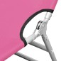 vidaXL Klappbare Sonnenliege mit Kopfkissen Stahl Magento Rosa vidaXL Klappbare Sonnenliege mit Kopfkissen Stahl Magento Rosa