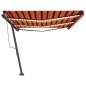 vidaXL Automatische Markise mit LED Windsensor 600x350 cm Orange/Braun vidaXL Automatische Markise mit LED Windsensor 600x350 cm Orange/Braun