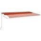 vidaXL Automatische Markise mit LED Windsensor 600x350 cm Orange/Braun vidaXL Automatische Markise mit LED Windsensor 600x350 cm Orange/Braun