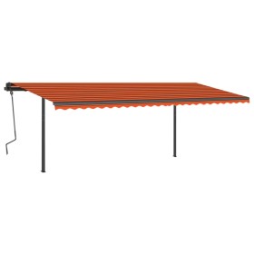 vidaXL Automatische Markise mit LED & Windsensor 6x3,5m Orange & Braun