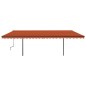 vidaXL Automatische Markise mit LED & Windsensor 6x3,5m Orange & Braun vidaXL Automatische Markise mit LED & Windsensor 6x3,5m Orange & Braun