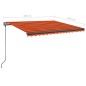 vidaXL Markise Manuell Einziehbar mit Pfosten 4x3,5 m Orange & Braun vidaXL Markise Manuell Einziehbar mit Pfosten 4x3,5 m Orange & Braun