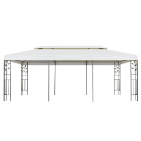 vidaXL Pavillon mit Doppeldach Weiß 6x3 m Stahl