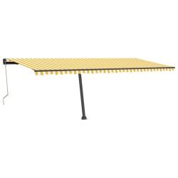 Automatische Markise mit LED & Windsensor 600x350 cm Gelb/Weiß