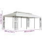 vidaXL Pavillon mit Doppeldach Weiß 6x3 m Stahl vidaXL Pavillon mit Doppeldach Weiß 6x3 m Stahl