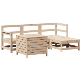 vidaXL 5-tlg. Garten-Sofagarnitur Massivholz Kiefer