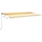 Automatische Markise mit LED & Windsensor 600x350 cm Gelb/Weiß Automatische Markise mit LED & Windsensor 600x350 cm Gelb/Weiß