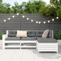 vidaXL 4-tlg. Garten-Sofagarnitur Weiß Massivholz Kiefer vidaXL 4-tlg. Garten-Sofagarnitur Weiß Massivholz Kiefer