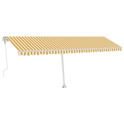 vidaXL Automatische Markise mit LED & Windsensor 600x350 cm Gelb/Weiß