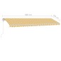 vidaXL Automatische Markise mit LED & Windsensor 600x350 cm Gelb/Weiß vidaXL Automatische Markise mit LED & Windsensor 600x350 cm Gelb/Weiß