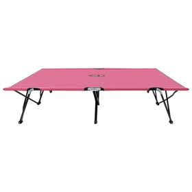 vidaXL Doppelliege Klappbar Rosa Stahl