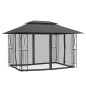 vidaXL Pavillon mit Seitenwänden Anthrazit 400x300x270 cm Stahl vidaXL Pavillon mit Seitenwänden Anthrazit 400x300x270 cm Stahl