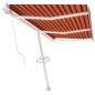 vidaXL Automatische Markise mit LED Windsensor 600x350 cm Orange/Braun vidaXL Automatische Markise mit LED Windsensor 600x350 cm Orange/Braun