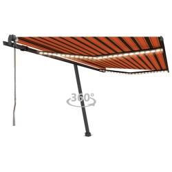 Automatische Markise mit LED & Windsensor 450x350 Orange/Braun