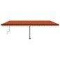 vidaXL Standmarkise Manuell Einziehbar 600x350 cm Orange/Braun vidaXL Standmarkise Manuell Einziehbar 600x350 cm Orange/Braun