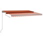 Automatische Markise mit LED & Windsensor 450x350 Orange/Braun Automatische Markise mit LED & Windsensor 450x350 Orange/Braun