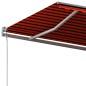 vidaXL Markise Manuell Einziehbar mit Pfosten 6x3,5 m Orange Braun