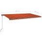 vidaXL Markise Manuell Einziehbar mit Pfosten 6x3,5 m Orange Braun