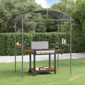 vidaXL Grillpavillon mit Seitenregalen Anthrazit 220x115x230 cm Stahl