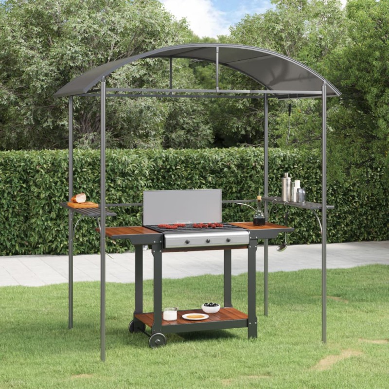 vidaXL Grillpavillon mit Seitenregalen Anthrazit 220x115x230 cm Stahl vidaXL Grillpavillon mit Seitenregalen Anthrazit 220x115x230 cm Stahl