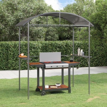 vidaXL Grillpavillon mit Seitenregalen Anthrazit 220x115x230 cm Stahl
