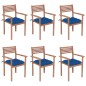 vidaXL Stapelbare Gartenstühle mit Kissen 6 Stk. Massivholz Teak vidaXL Stapelbare Gartenstühle mit Kissen 6 Stk. Massivholz Teak