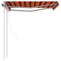 Gelenkarmmarkise Automatisch mit Pfosten 3x2,5 m Orange Braun Gelenkarmmarkise Automatisch mit Pfosten 3x2,5 m Orange Braun