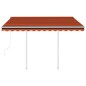 Gelenkarmmarkise Automatisch mit Pfosten 3x2,5 m Orange Braun Gelenkarmmarkise Automatisch mit Pfosten 3x2,5 m Orange Braun