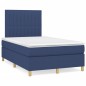 vidaXL Boxspringbett mit Matratze & LED Blau 120x190 cm Stoff vidaXL Boxspringbett mit Matratze & LED Blau 120x190 cm Stoff